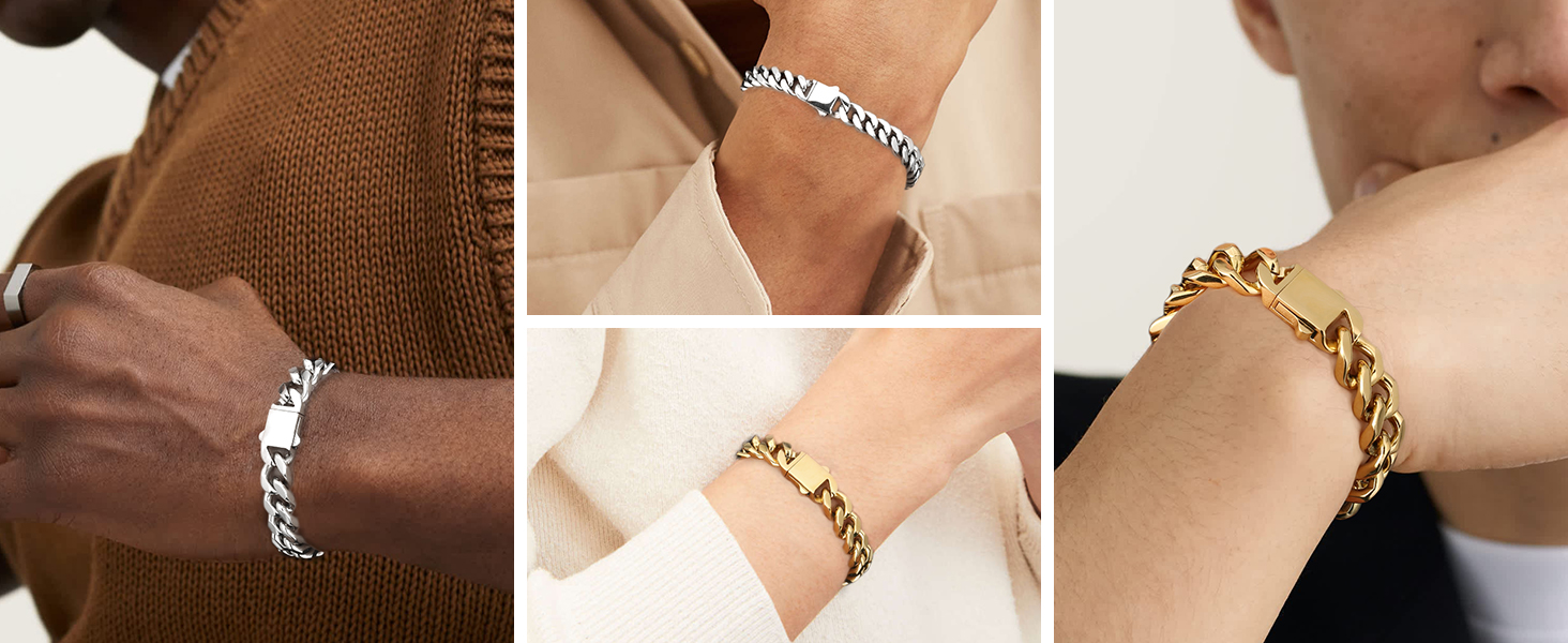 Чоловічий браслет KRKC&CO з кубинськими ланцюжками, 18 мм, Miami Iced Out, срібний, 20.3 см