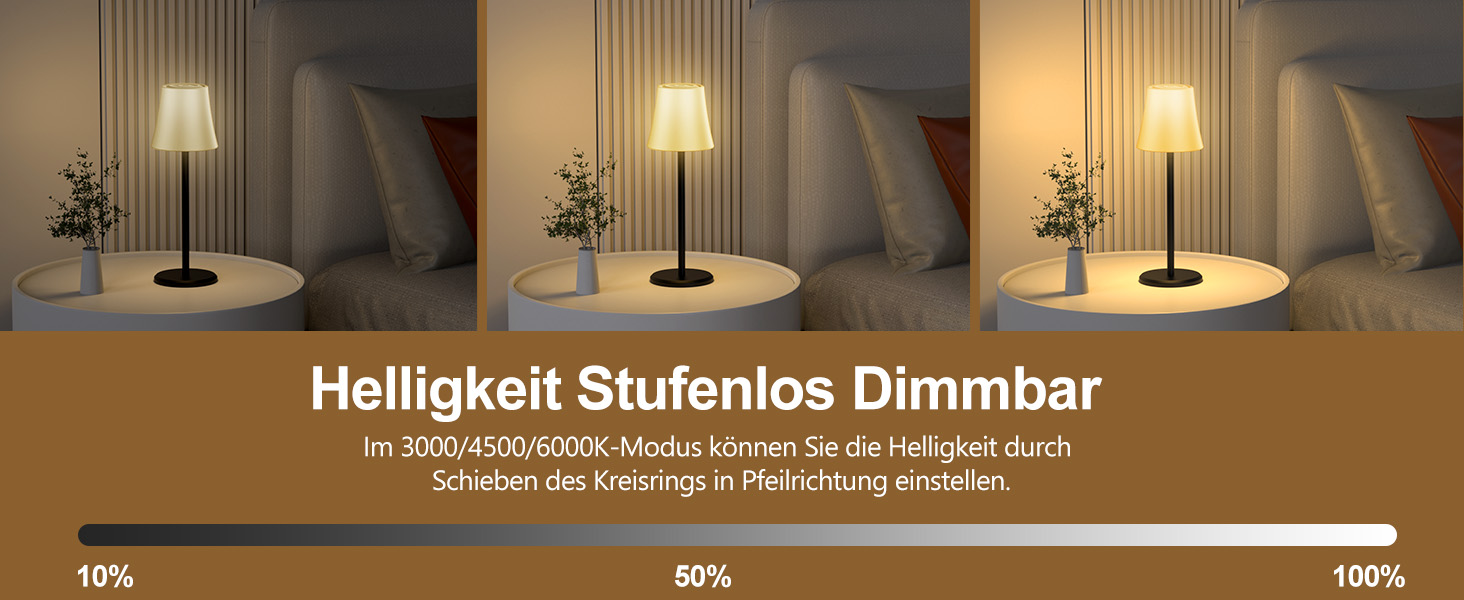 Бездротова LED лампа Suright для столу з регулюванням яскравості, 3 кольори + RGB, сенсорне керування, водонепроникність IP54, для ресторану, спальні, вечірки, кемпінгу, кав'ярні