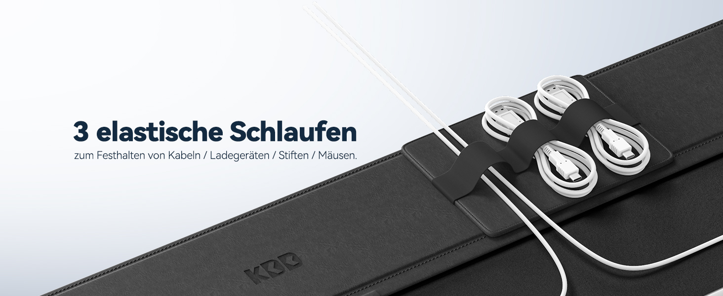 Килимок на стіл KDD 6-в-1 XXL для роботи та ігор, з органайзером, 80x35.5 см, чорний