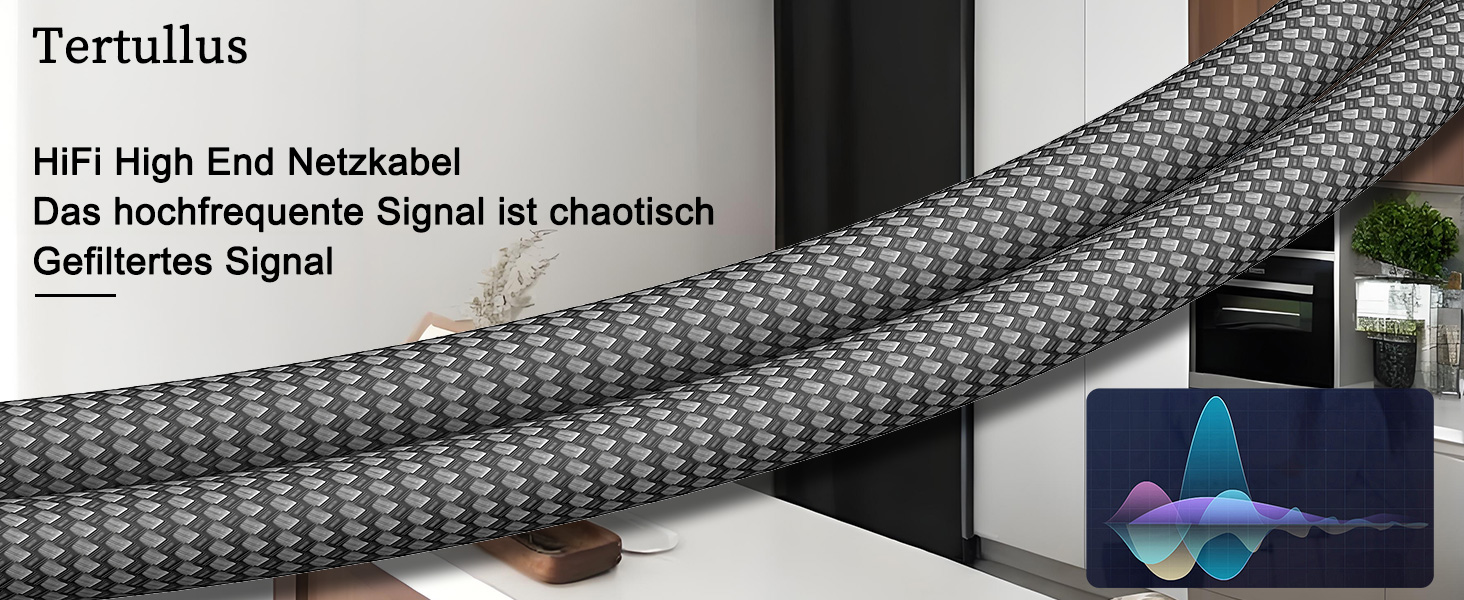 Hi-Fi мережевий кабель Tertullus High End C15 для аудіотехніки, штекер Schuko — C15, 1м