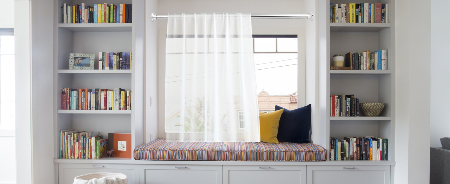 Штанга для душу з нержавіючої сталі без свердління, телескопічна, 70-195 см, срібна