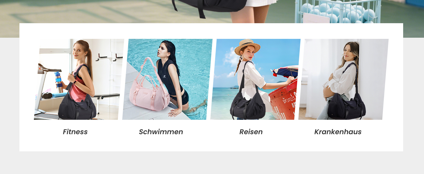 Спортивна сумка LOVEVOOK 50L: для фітнесу, йоги, подорожей, з відділенням для взуття та килимка