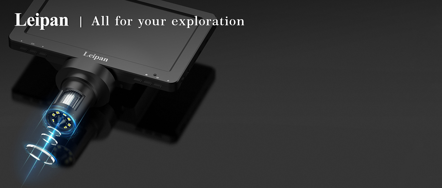 Цифровий мікроскоп Leipan LPM7 4.3' для дітей та дорослих, 1000x збільшення, IPS екран, USB підключення до ПК (Windows/Mac), 32GB TF-карта, DM7-4.3'