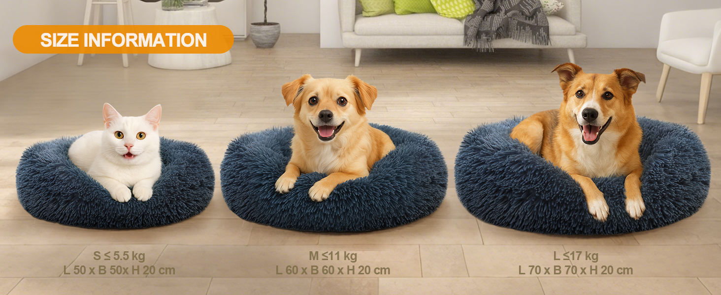 Килимок для котів Donwei, плюшевий лежак для собак, кругла подушка для котів, миючий плюшевий кошик для котів, лежанка для кошенят, диванчик для маленьких собак та котів (50 см, темно-сірий)