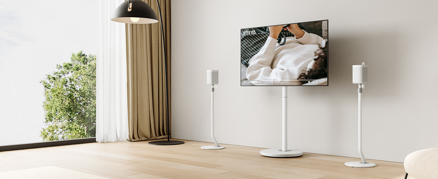 Підставка для колонок FITUEYES Design, металева, регульована по висоті, 2 шт, білий колір