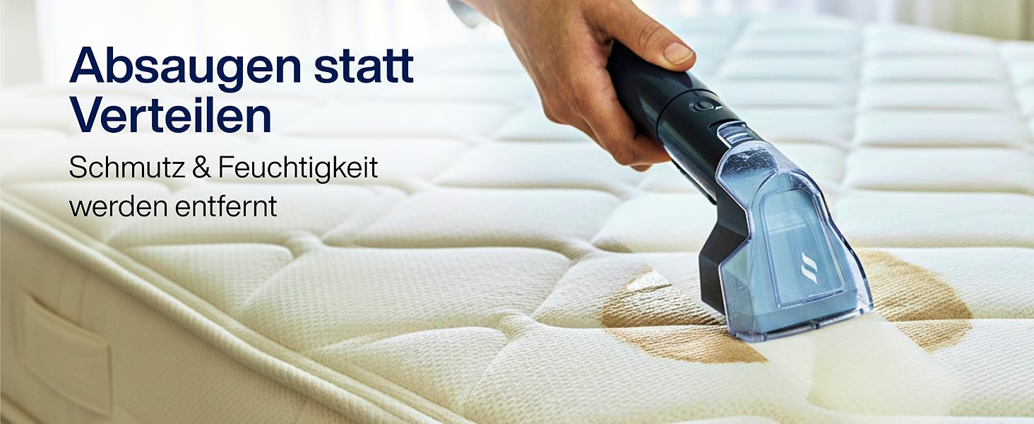 Samako Teppichreiniger Polsterreiniger: компактний ручний пристрій для чищення килимів та м'яких меблів, 400W, 2 великі резервуари для води, підходить для всіх типів тканини