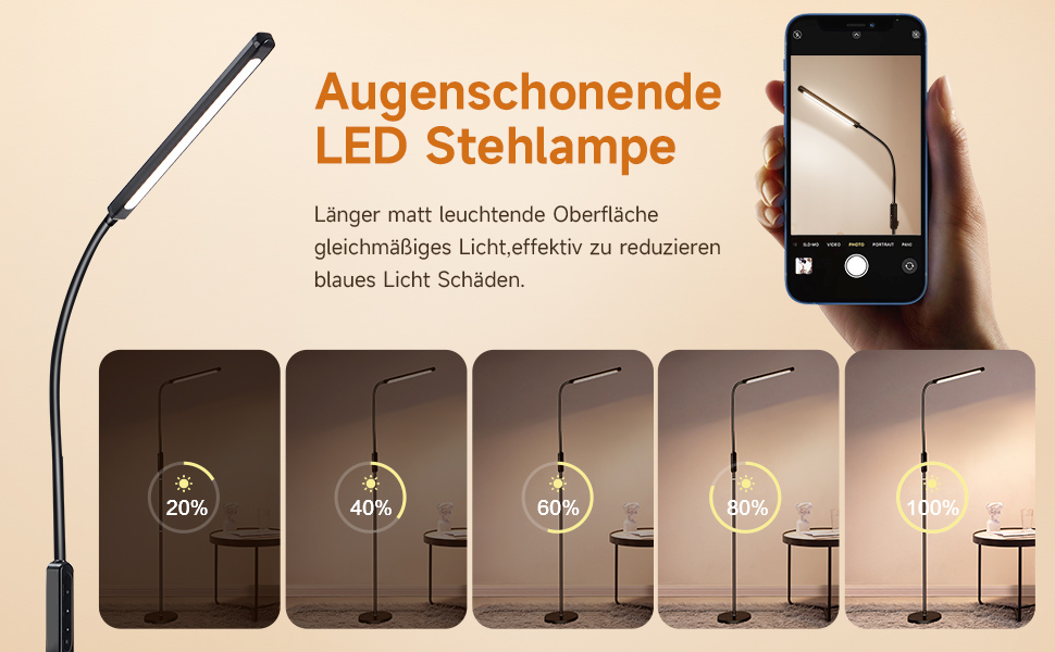 LED лампа настільна для роботи та навчання, 15 режимів, денне світло, 1000LM, регулювання яскравості, багато кольорів