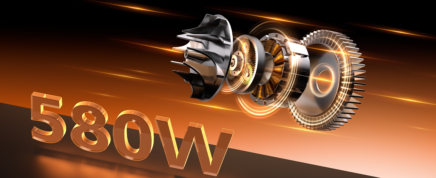 Бездротовий акумуляторний пилосос, 50000 Па, 580 Вт, 70 хв, 1.8 л, з дисплеєм, самостійна парковка, док-станція на стіні, антизаплутана щітка, 8-рівнева фільтрація, для шерсті тварин/килимів/твердих поверхонь/автомобіля