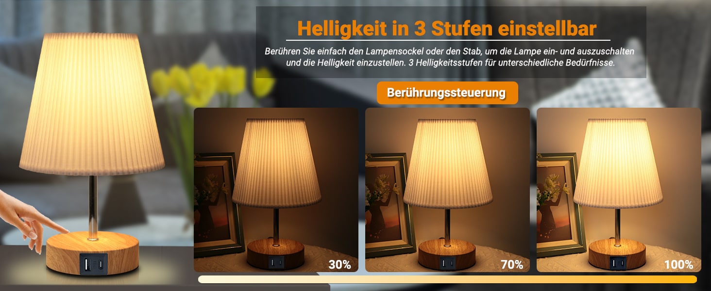 Торшер настільний з кабелем, торшер сенсорний, регульована яскравість, 3 режими, настільна лампа для робочого столу, мінімалістична, для спальні, вітальні, подарунок (конус A+C-1 шт)