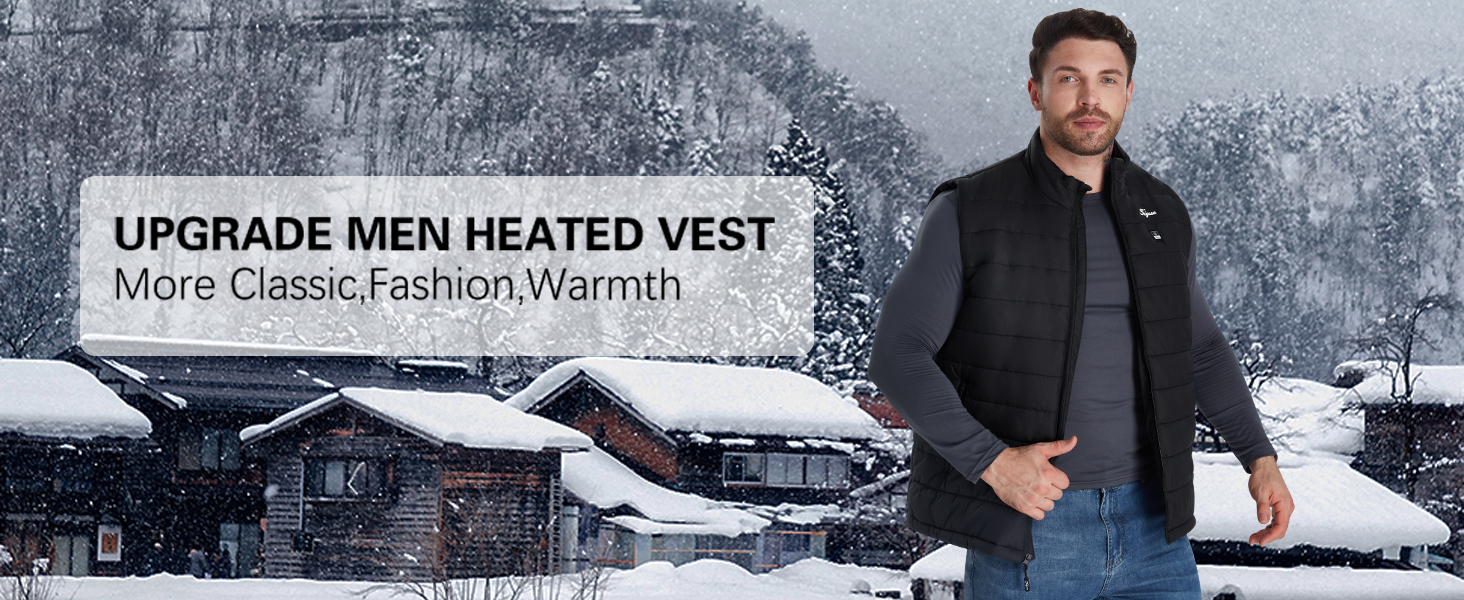 Обогреваемая жилетка для мужчин Telguua с Powerbank 12000mAh, USB, 3 температурні режими, 4 зони обігріву, для катання на лижах та роботи на вулиці, чорний