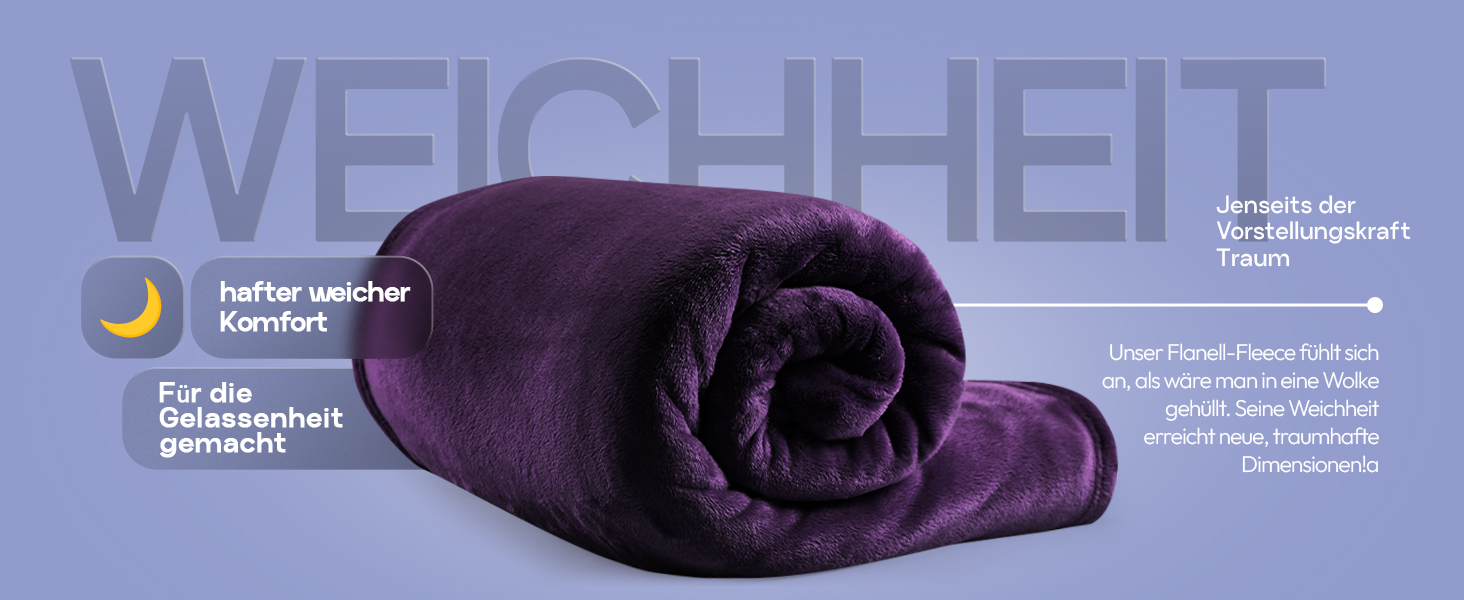 Плед Utopia Bedding: теплий та м'який флісовий плед 200x150 см (Lila)