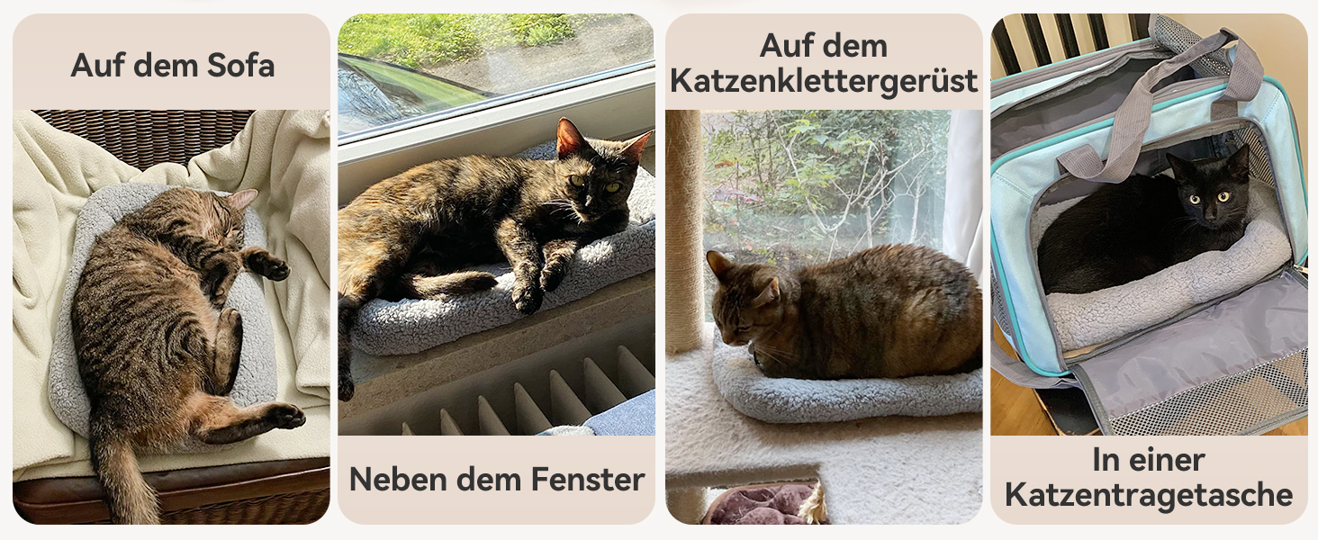 М'яке ліжко для котів та собак Namsan, плюшеве, теплий килимок, 45x60 см, сірий