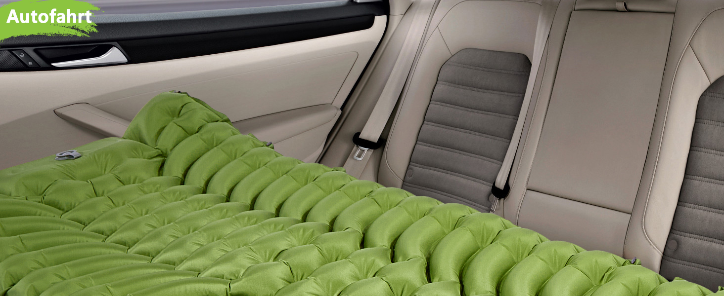 MEIJO Килимок для кемпінгу самонадувний, ізомат, туристичний килимок для сну, легкий, з насосом, для відпочинку на природі, у наметі, на пляжі, блакитний & сірий (зелений & сірий)