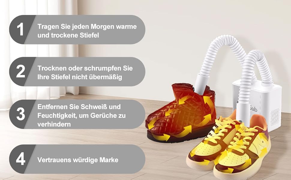 Електрична сушарка для взуття ColorSub з 4 режимами, для видалення запаху та сушіння в дощову, хмарну або снігову погоду