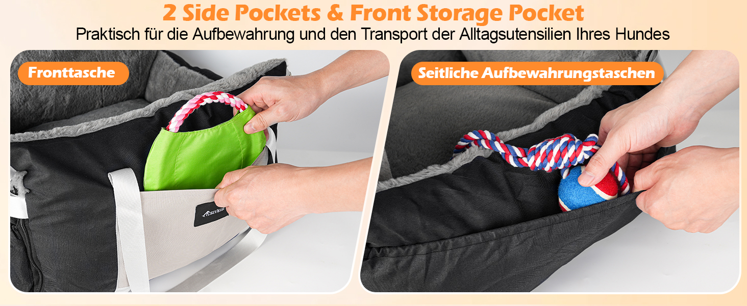 Автомобільний лежак для собак 3-в-1 - переноска, лежак, автокрісло для маленьких собак, чорний