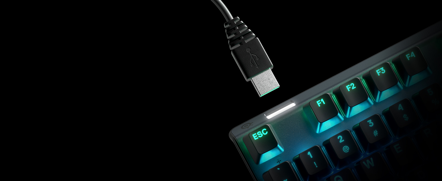 SteelSeries Apex 7 - Механічна ігрова клавіатура з OLED дисплеєм - Червоні перемикачі - Розкладка DE (QWERTZ)