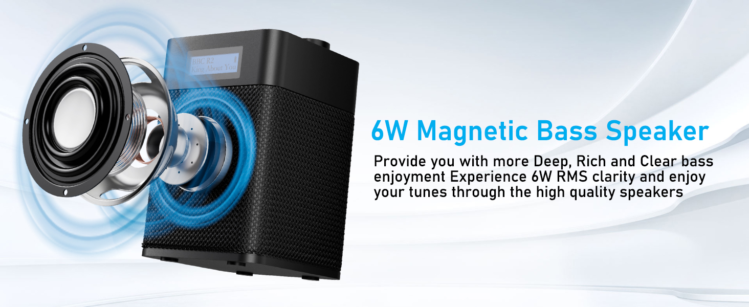 Портативне DAB/DAB+ радіо з цифровим радіо UKW, FM, Bluetooth 5.0, USB, LED дисплеєм (Чорний)