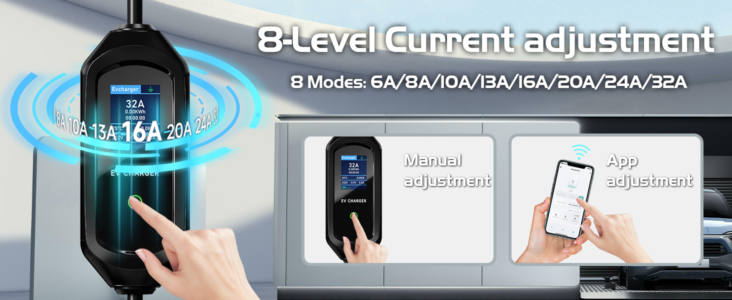 Кабель для зарядки електромобіля Schuko 3.6kW з регулюванням струму 6/8/10/13/16A, з сумкою, IEC 62196-2 (7.2kW/32A, 6M)