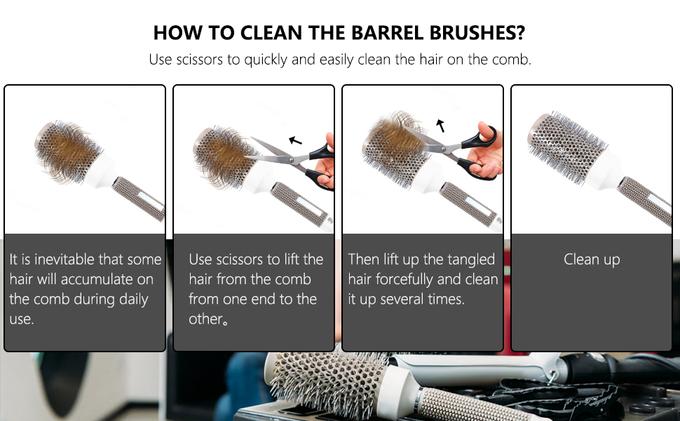 Набір для укладки волосся Haar-Rundbürste: щітка для об'єму, керамічна щітка з щетиною кабана, антистатична, для створення локонів та випрямлення волосся (сіра)