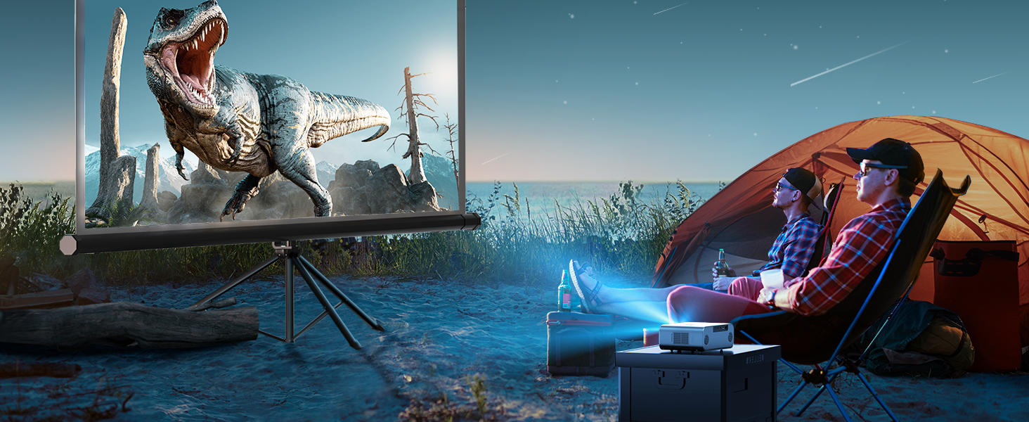 YABER Проектор для домашнього кінотеатру, 1080P Full HD, підтримка 4K, автофокус, корекція Keystone, WiFi 6, Bluetooth, портативний, для смартфона/Fire TV Stick/PS5