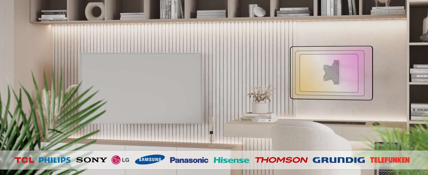 Настінне кріплення для монітора/телевізора RICOO S3911 13-34 дюйми, поворотне, VESA 75x75/100x100