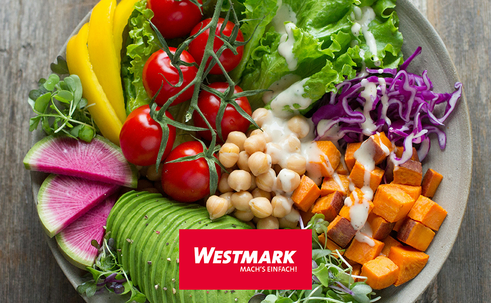 Westmark Fortuna: Салатниця-швидкообертач, 5 л, пластик, BPA-Free, блакитна