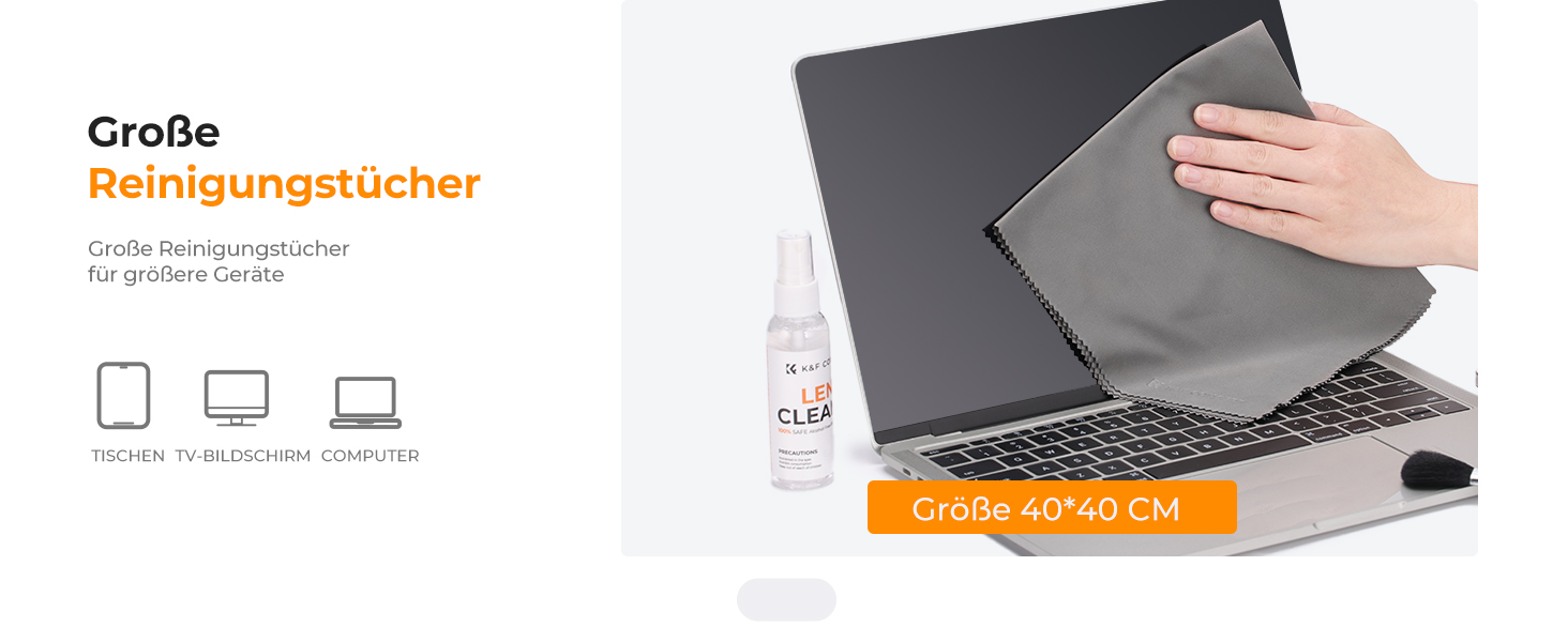 Набір для чищення ноутбука та екрану K&F CONCEPT 6 в 1: гель, спрей, серветка, стік, повітряний дюйма. Сумісний з ПК та телевізором