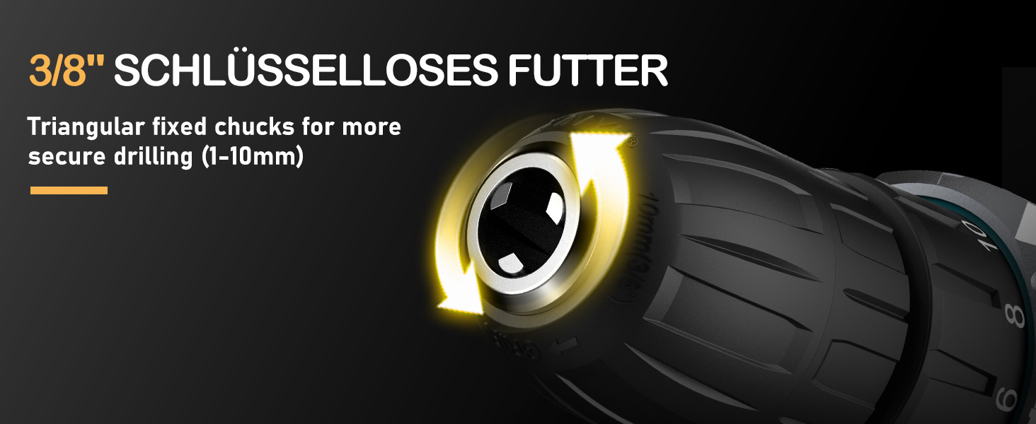 Акумуляторний шурупокрут Sundpey 21V з 2x2000mAh акумулятором, 45 Нм, 18+1 момент, 10 мм патрон, 19 шт. для DIY проектів