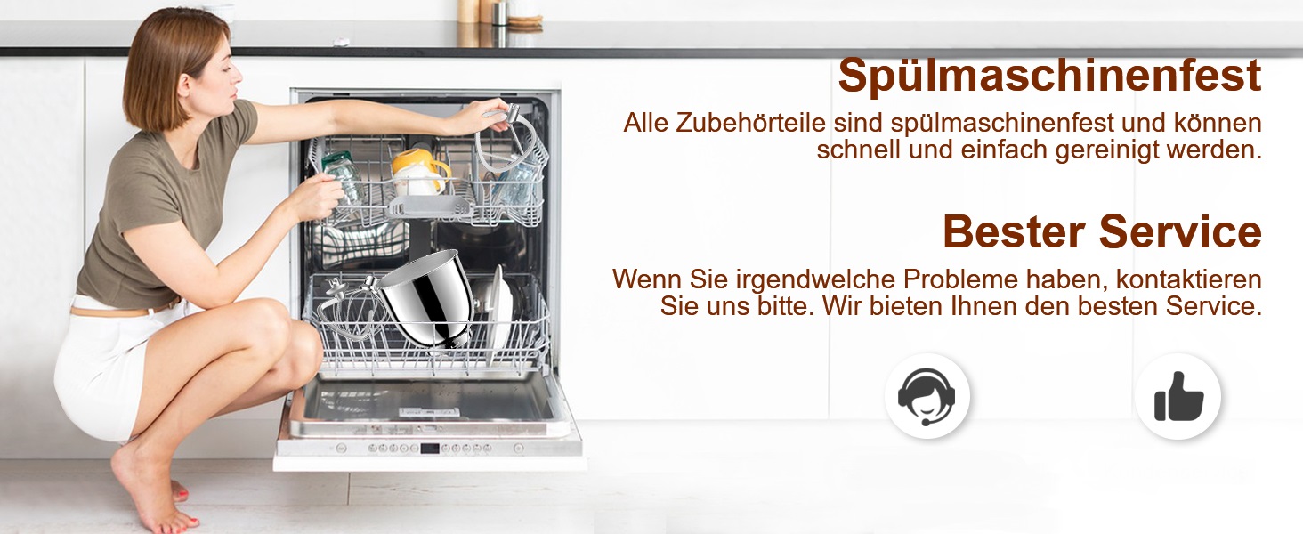 Кухонна машина-міксер Facelle 1500W з 5.5/4.5л чашею, 10+ програм, тиха робота, набір насадок (крюк, вінчик, віночок, захист від бризок)