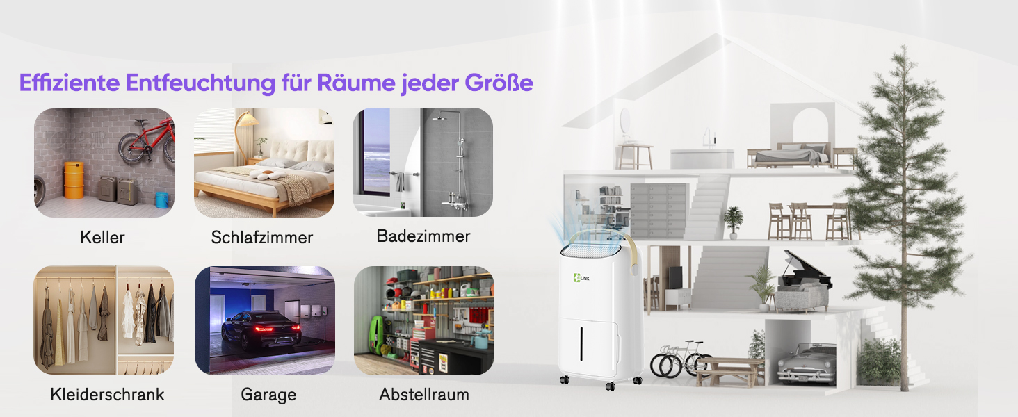 Електричний осушувач повітря 9л/24г, тихий, з дитячим блокуванням, захистом від переливу та автоматичним перезапуском. Підходить для спальні, ванної кімнати, підвалу та пральні. Осушувач повітря 16л/день.