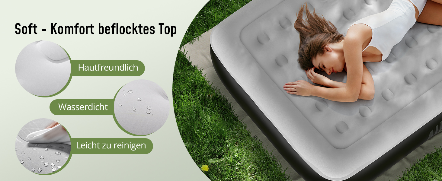 Надувне ліжко Airefina для 1-2 осіб з вбудованим насосом, 99x190x46 см та 203x152x33 см, до 295 кг, з сумкою для перенесення