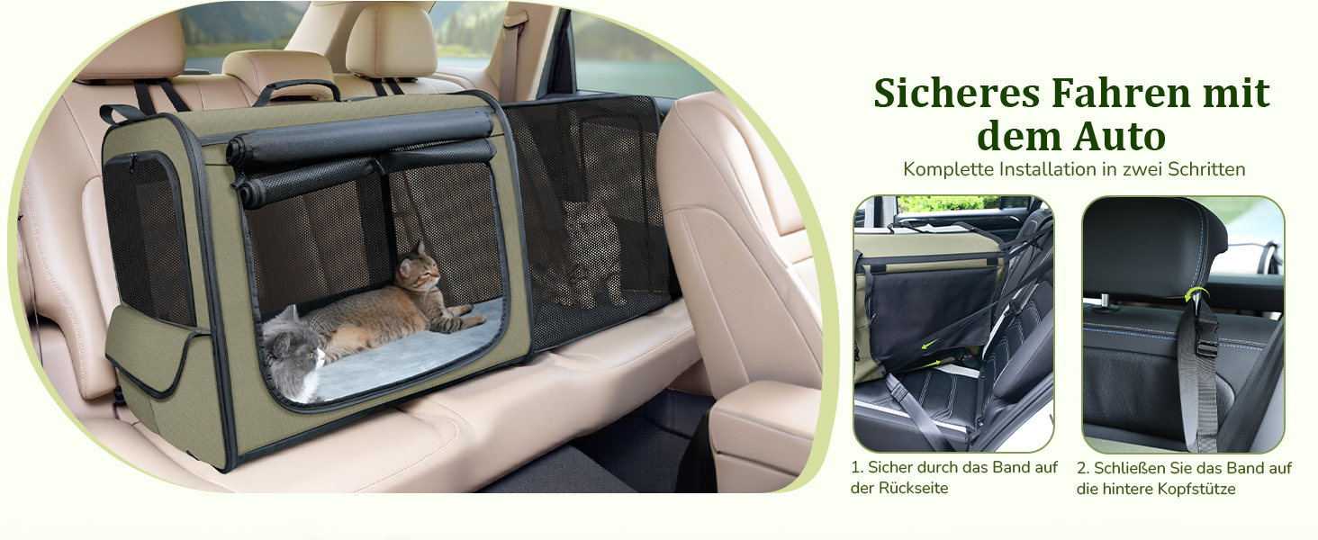 Транспортна переноска для собак Pecute: стабільна, складана, дихаюча, з ролетним віконцем (61x52x45 см)