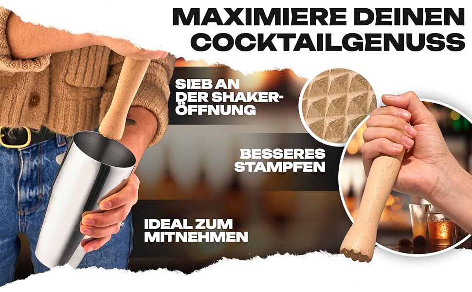Premium 7-Piece Cocktail Shaker Set with Carrying Case & Recipe Cards - Complete Bar Accessory Set for Home & Travel