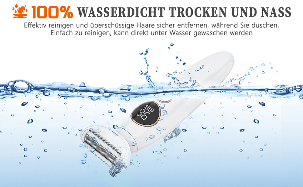 Електричний жіночий тример Lightbiz 5-в-1 для тіла та обличчя, водонепроникний (IPX7), USB-зарядка, білий
