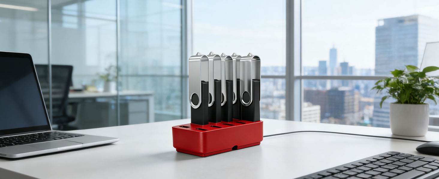 Органайзер для USB-накопичувачів TATMOHIK: сумка-чохол для 10 USB-флешок, аксесуари для зберігання, червоний