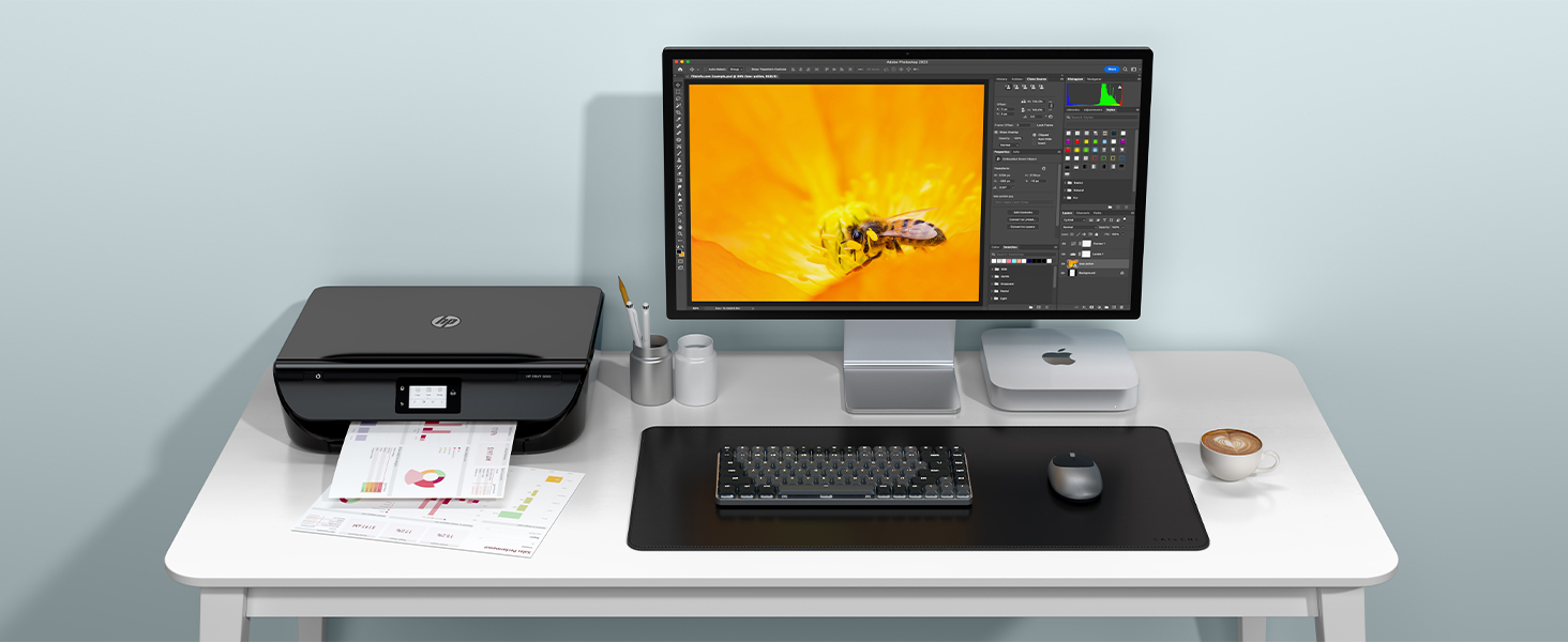 Килимок для миші SATECHI преміум PU шкіра, великий, чорний 68x31.5 см – для офісу та дому