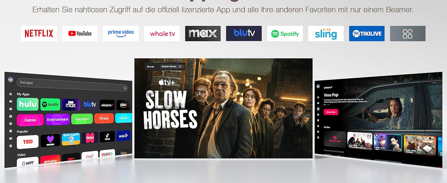 Mini проєктор VOPLLS 4K з автофокусом та корекцією трапеції: Full HD WiFi6 Bluetooth, 700ANSI, для дому та на вулиці (Чорний)