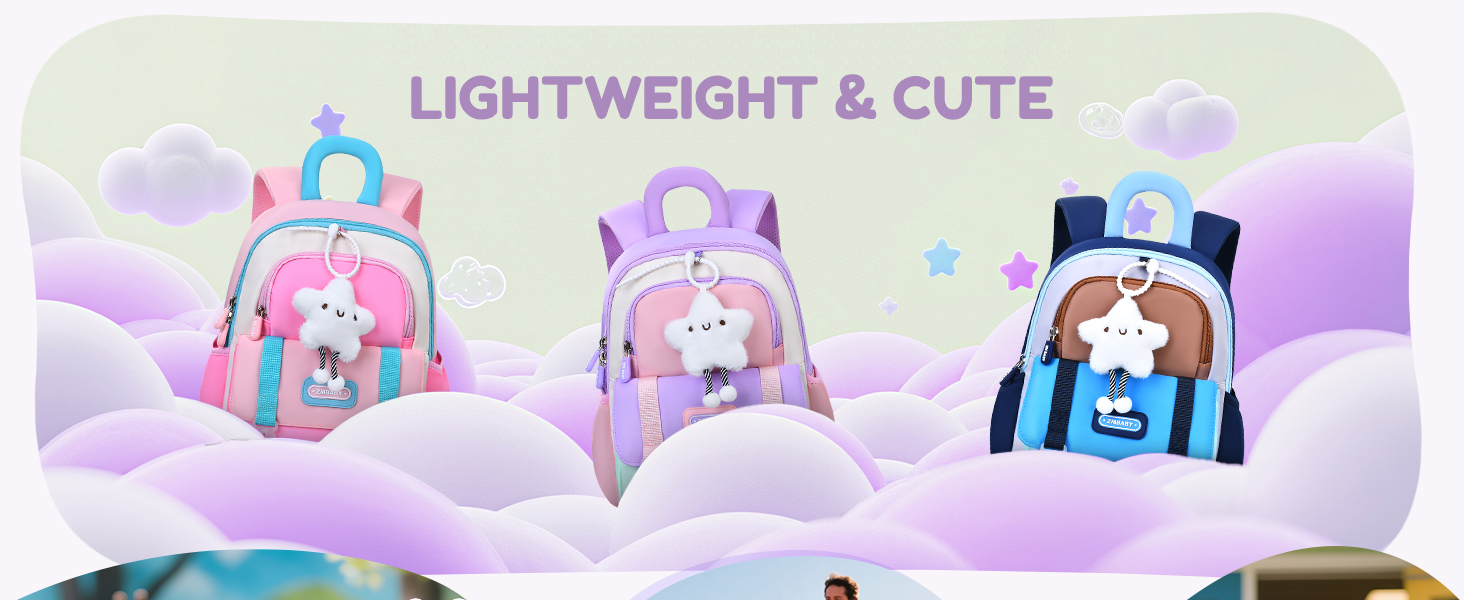 Рюкзак для дитячого садка Tanou для дівчаток, ультралегкий, з нагрудним ремінцем, фіолетовий