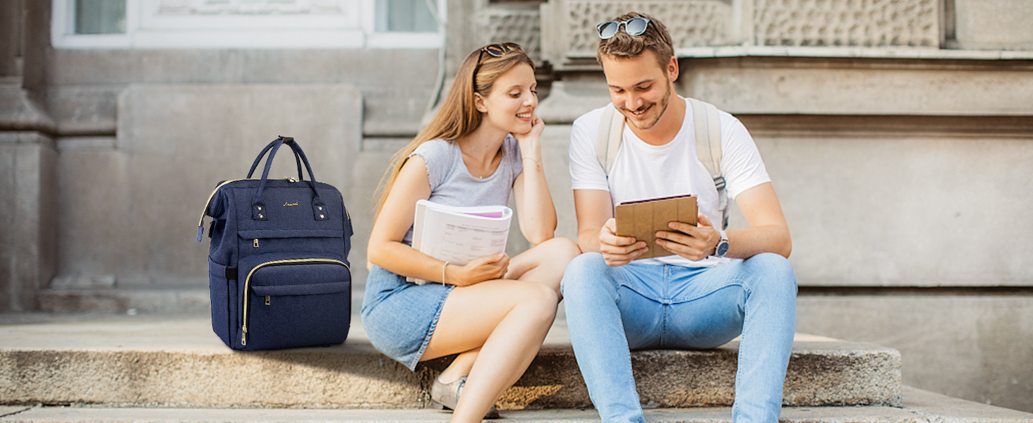 LOVEVOOK Рюкзак для жінок, шкільний/університетський, водонепроникний, з USB-портом, для роботи, подорожей, 17