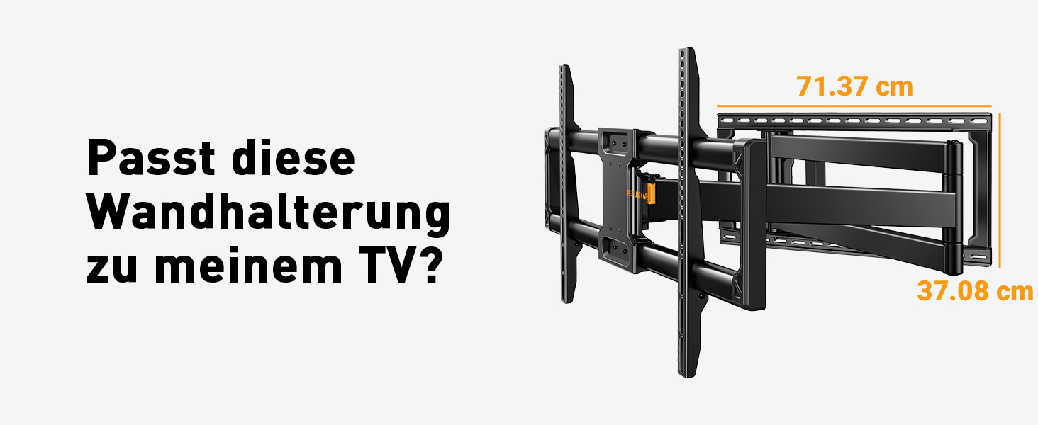 Кріплення для телевізора Perlegear: 42-90 дюймів, до 68 кг, подовжений кронштейн, повний рух, VESA 800x400 мм