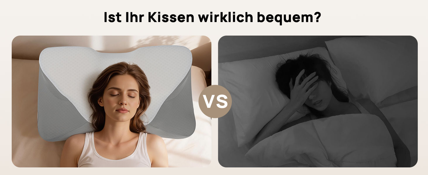Подушка для шиї Feagar у формі метелика з ефектом пам'яті (Memory Foam), сіра