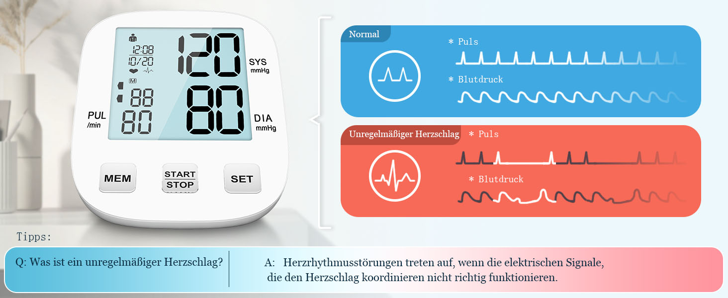 Тонометр на плече BP Blutdruckmessgerät: цифровий тонометр з регульованою великою манжетою 22-42 см, HOLFENRY тонометр на зап'ястя для дорослих та літніх людей