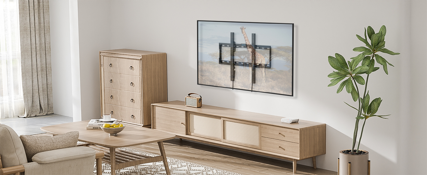 Кріплення для телевізора BONTEC для LED, LCD, OLED, Plasma телевізорів (37-80 дюймів), настінне кріплення, нахил, до 55 кг, VESA 600x400, рівень та стяжки