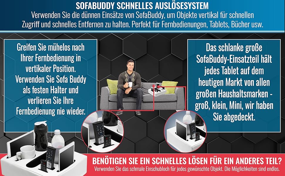 Стійкий підсклянник для дивану Sofa-Buddy, великий шкіряний білий, підставка для чашок, аксесуар для дивану
