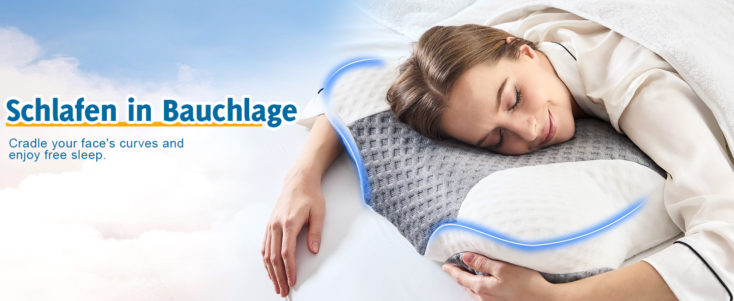 Ортопедична подушка для шиї VJASD з піною з пам'яті - ергономічна подушка для голови проти болю в шиї, регульована по висоті для тих, хто спить на боці з дихаючим чохлом для спокійного сну, білий