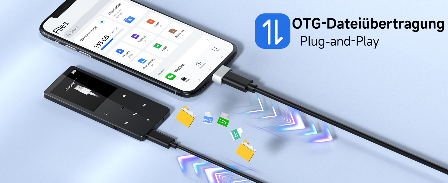 MP3 плеєр 64GB з Bluetooth 5.3, чорний: портативний музичний плеєр з динаміком, диктофоном, FM-радіо, підтримкою карт пам'яті до 128GB