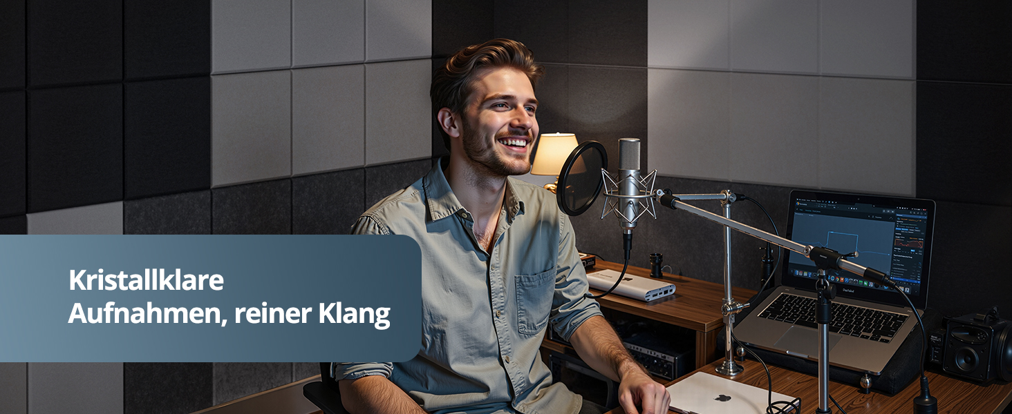 Самоклеючі акустичні панелі з фетру для звукоізоляції стін та стелі, білі, 30x30x0.9 см, 12 шт (1.08 м²)