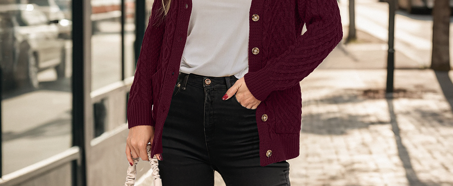 Жіночий в'язаний кардиган GRECERELLE з V-подібним вирізом та ґудзиками, класичний стиль, осінь-зима, бежевий колір