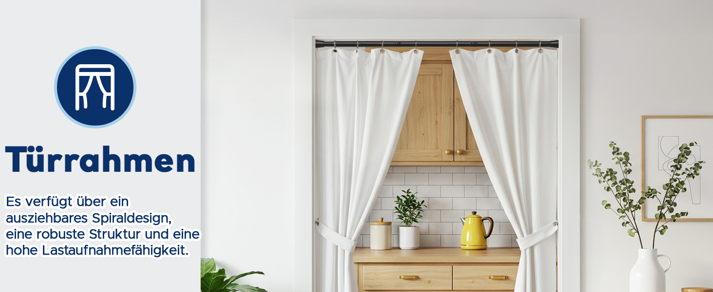 Штанга для карнизів без свердління – Ø 25 мм, 1 шт. Регульована телескопічна штанга для кріплення, для штор, душової завіси та гардеробу (Чорний, 71-98 см)