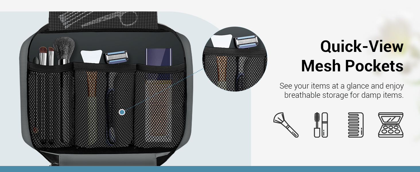 Сумка для туалетних аксесуарів Maliton: велика водонепроникна сумка-органайзер для подорожей, спорту та басейну | 4 відділення | Складана та компактна (Сірий)